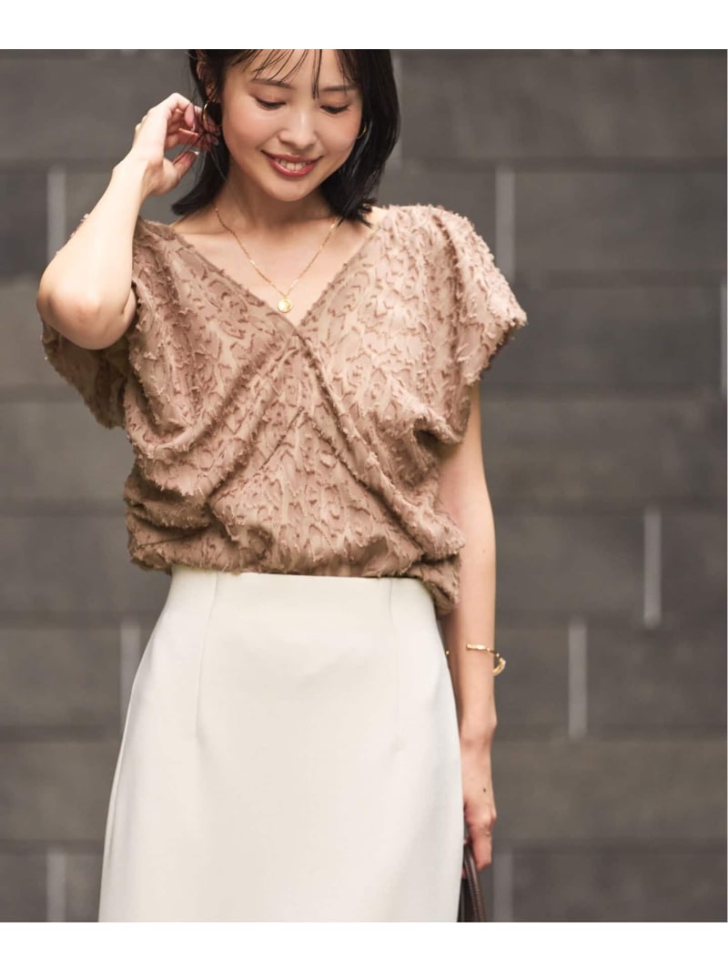 楽天市場】【洗える】レオパードジャガードデコルテVブラウス NOBLE