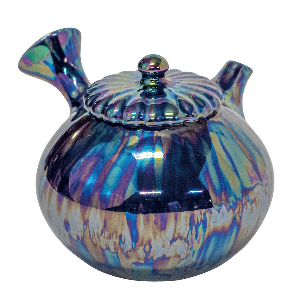 楽天市場】豊作ラスタ－瑠璃【常滑焼】 [陶器 作家急須 急須