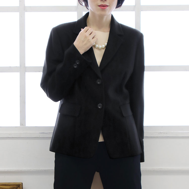 楽天市場】ミンクカシミヤ テーラード ジャケット 2つボタン