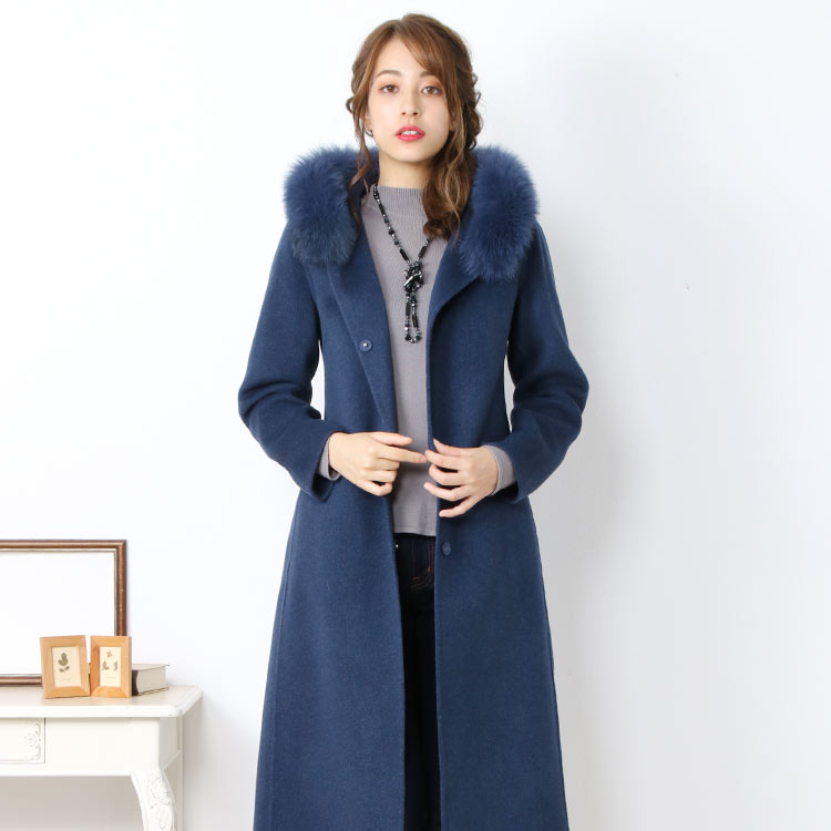 楽天市場】カシミヤ ブレンド ウール ロング コート ダブルフェイス