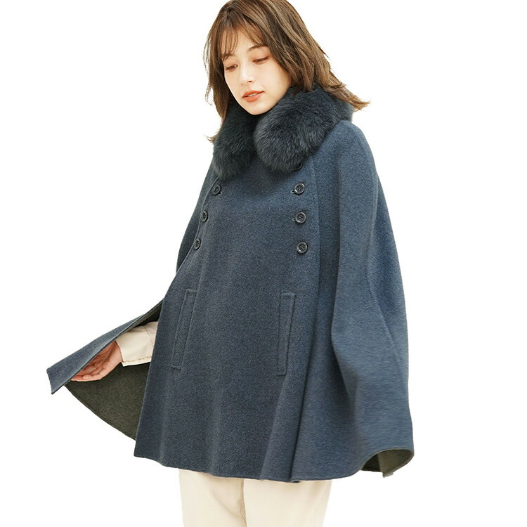 綺麗‼️EPOCA エポカ ドレープが美しい ダブルフェイス ケープコート