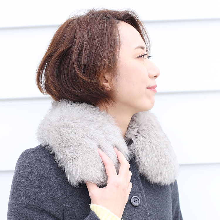 楽天市場】【期間限定価格】つけ襟 ファー 短め 55cm レディース