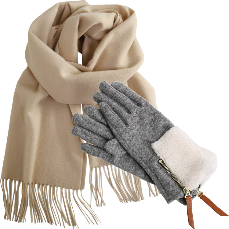 楽天市場】クリスマス プレゼント カシミヤマフラー ＆ 手袋 ギフト