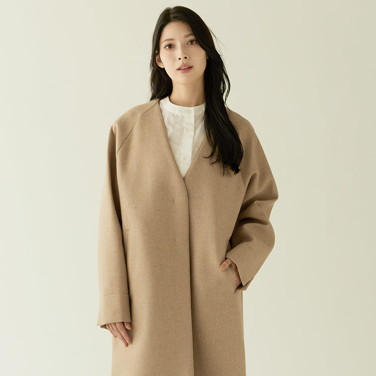 楽天市場】【期間限定価格】ノーカラーコート 軽量 春アウター コート