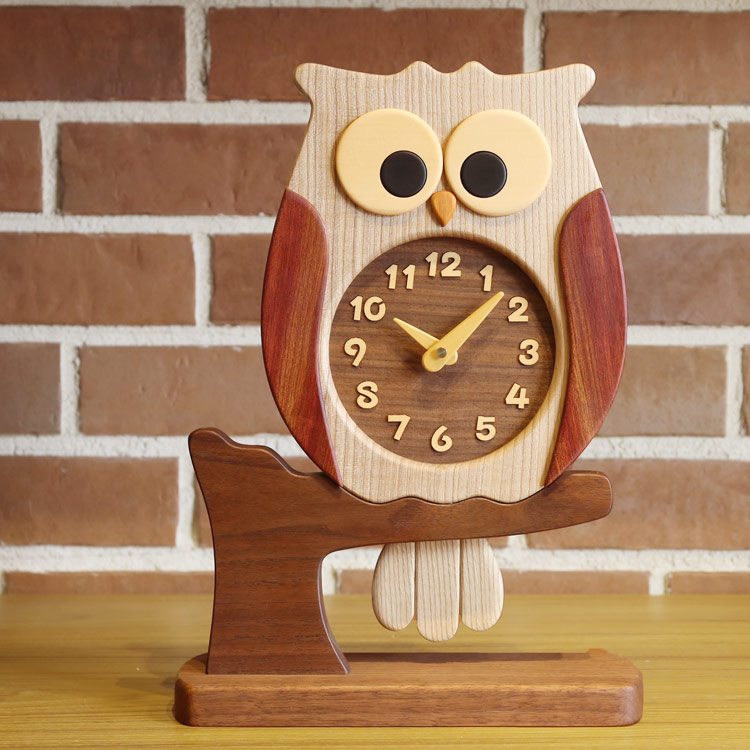 楽天市場】【5%offクーポン】時計 アナログ ふくろう置き時計 置き時計