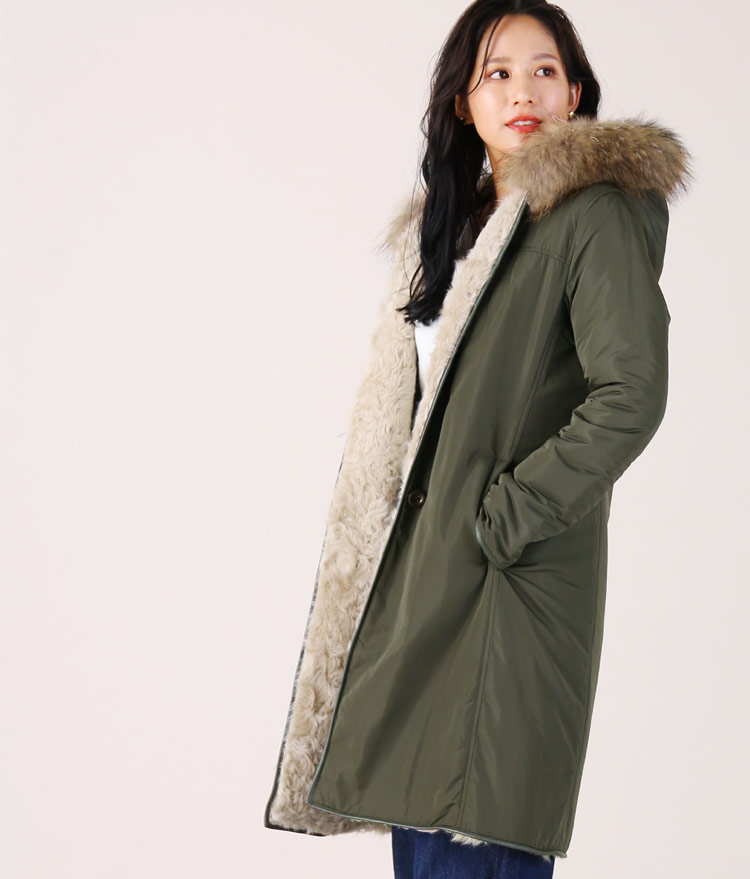 楽天市場】【期間限定価格】レディース モッズコート ラクーンファー