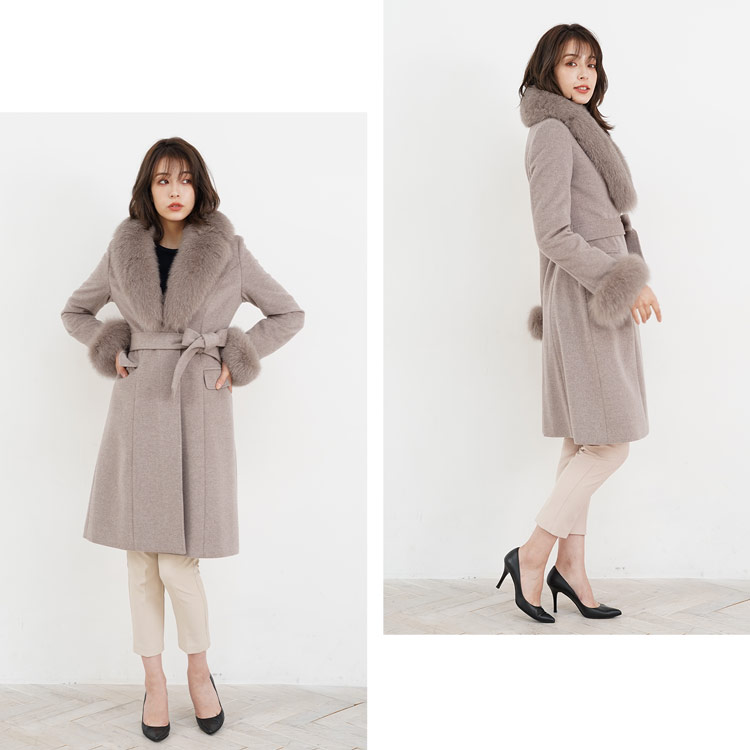 楽天市場】カシミヤ ブレンド ウール ロング コート レディース Filomo