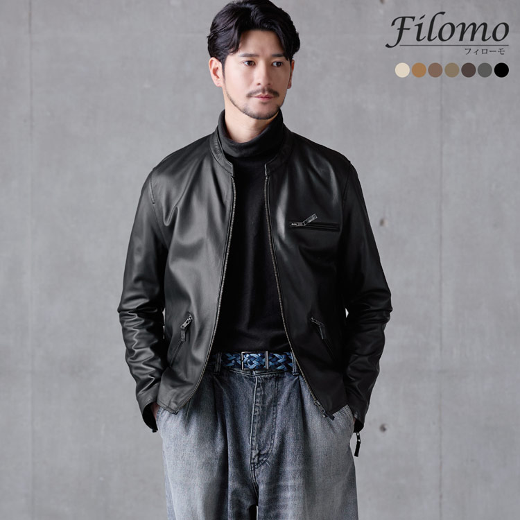 楽天市場】【5%offクーポン】レザージャケット メンズ 本革 ラムレザー