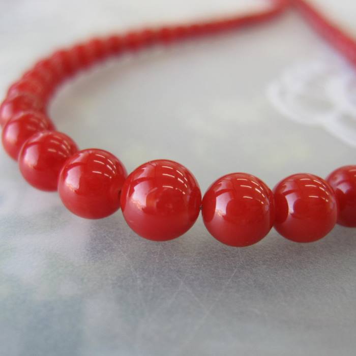 楽天市場】日本・高知産血赤珊瑚 ネックレス K14 センター6.2ミリ 53cm