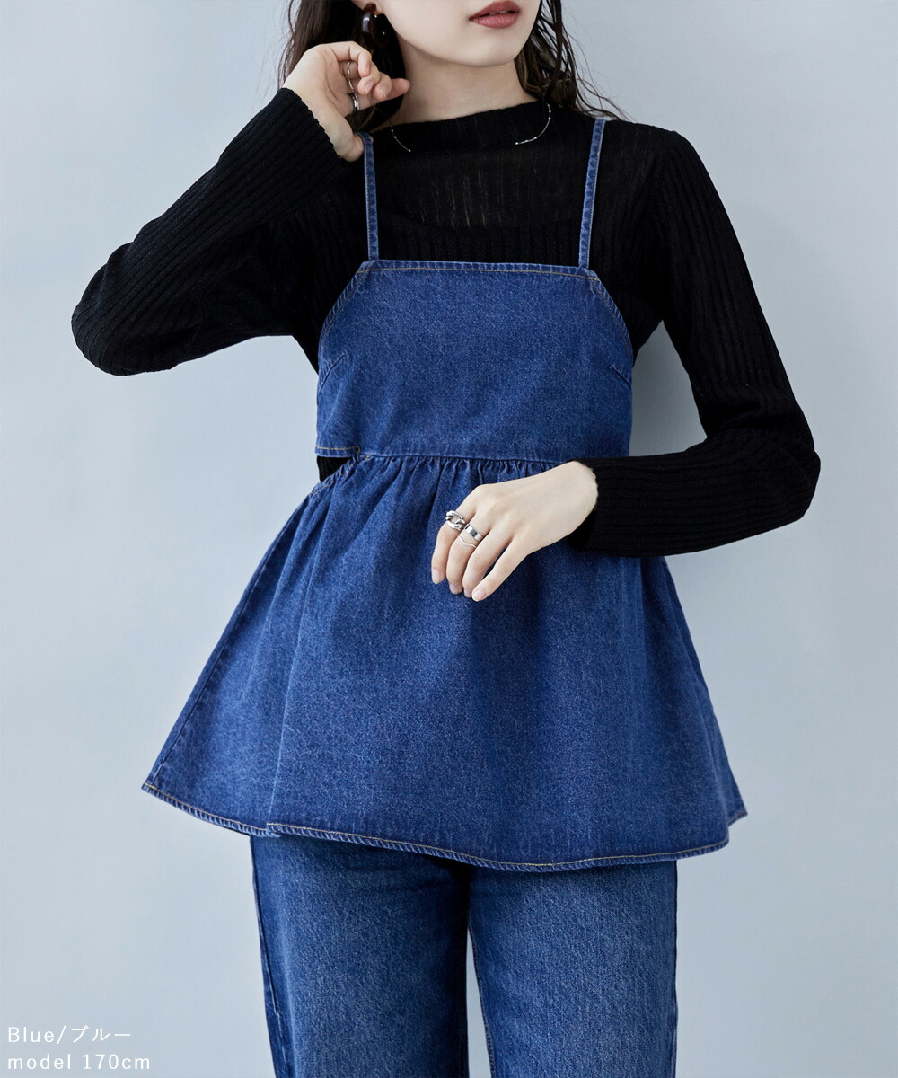 楽天市場】デニムバックレースアップキャミソール レディース トップス