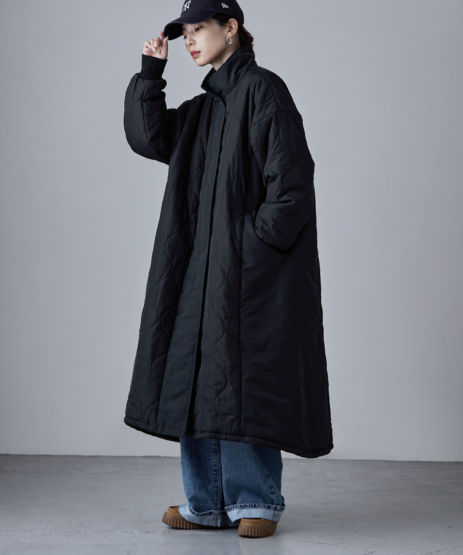 楽天市場】キルティング切替オフラインロングコート アウター コート