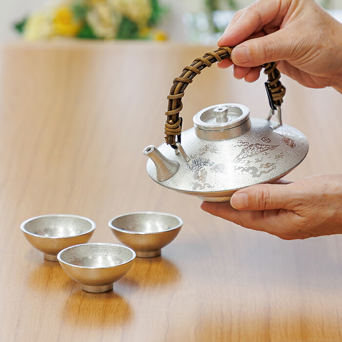 楽天市場】【公式 薩摩錫器工芸館】 錫 黒じょか 桜島 白 盃3ヶ 260ml