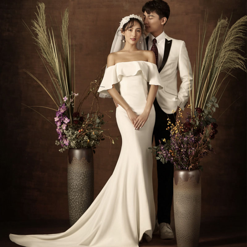 楽天市場】マーメイドラインドレス オフショルダー ウェディングドレス