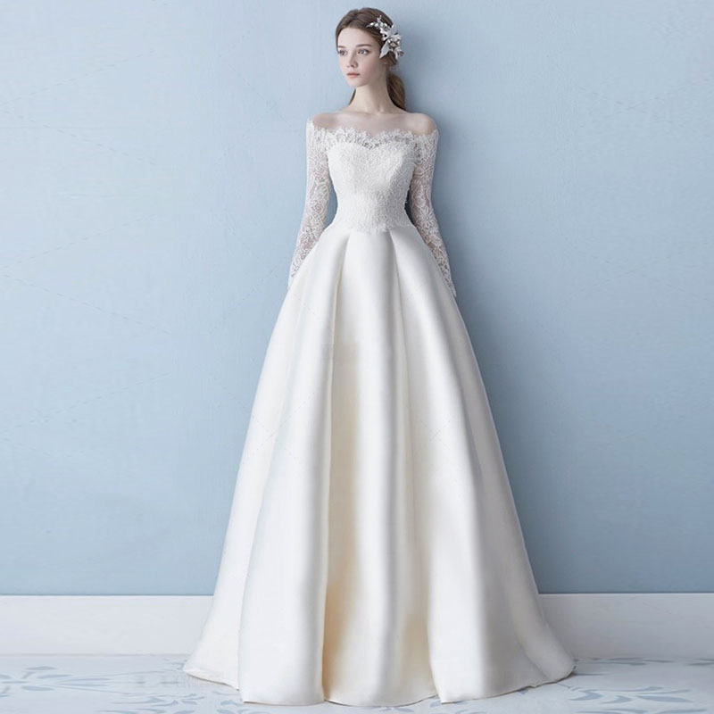 楽天市場】長袖 ウエディングドレス Aラインドレス 挙式 Wedding dress