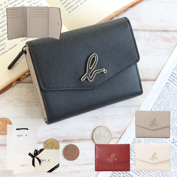 楽天市場】アニエスベー 財布 折財布 三つ折り ロゴ agnesb.VOYAGE