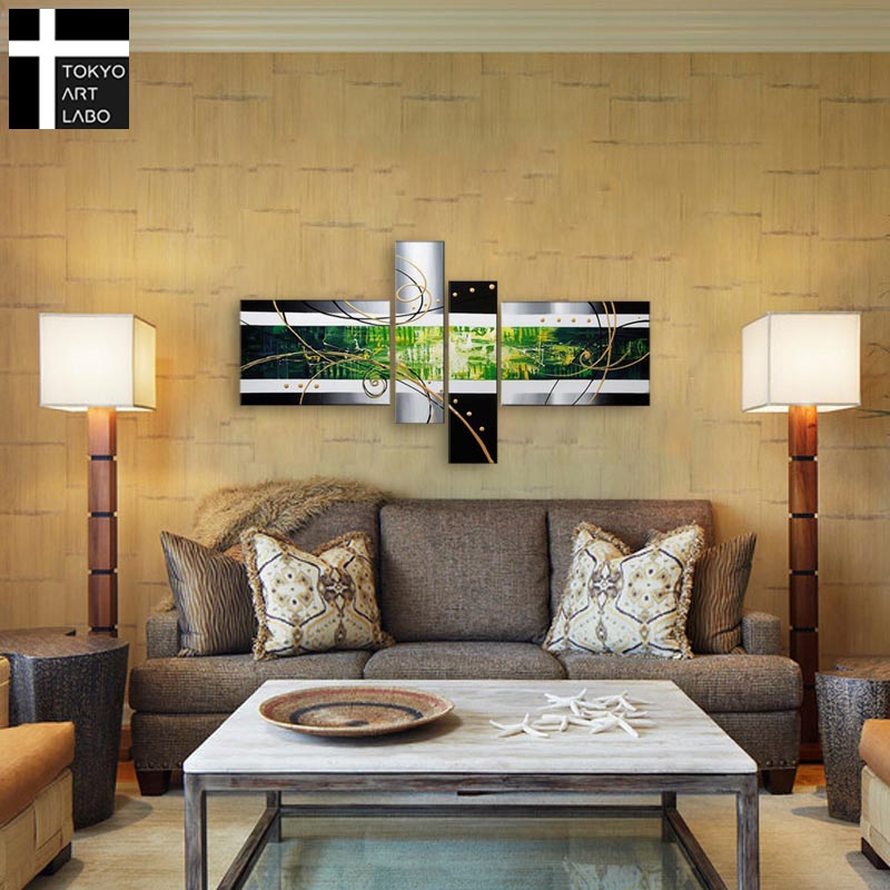 楽天市場】絵画 インテリア 油絵 若緑の抽象 アートパネル モダン