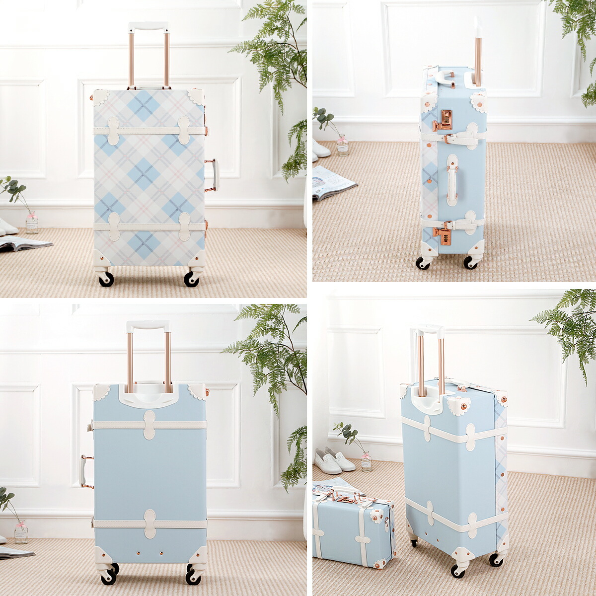 楽天市場】【uniwalker】キャリーケース かわいい 機内持ち込み レトロ