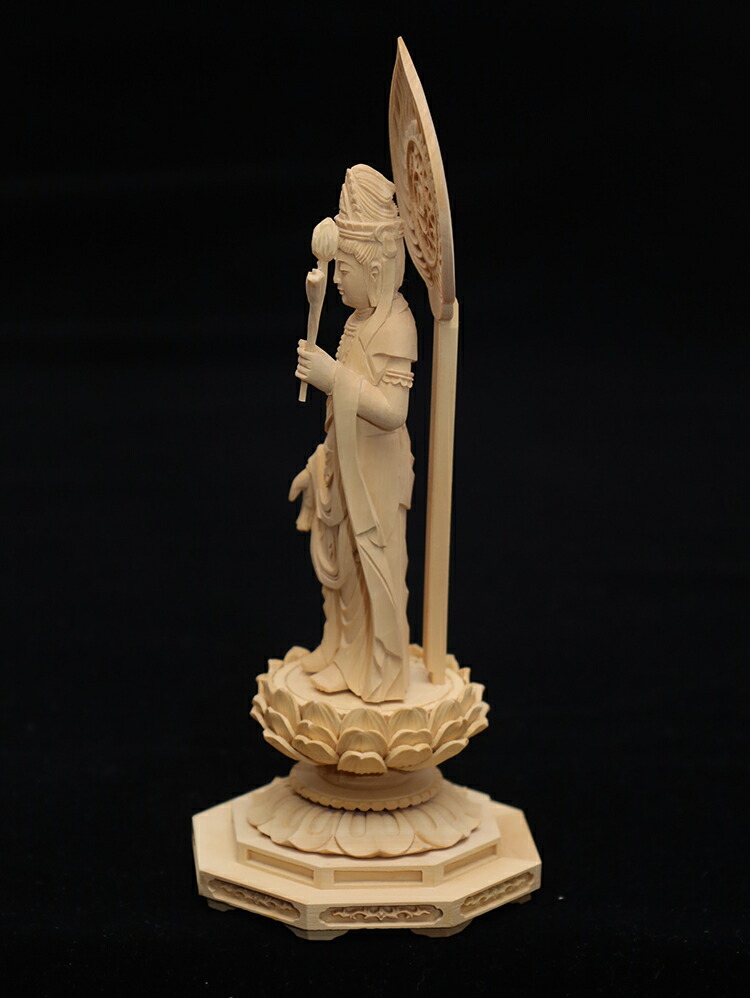 楽天市場】【総高21cm】観音菩薩 木彫り 仏像仕様：無垢 / 素材：柘植