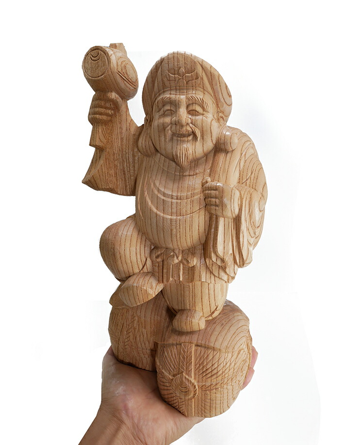 楽天市場】【総高31cm】大黒天 木彫り 置物 一刀彫 / 素材：けやき