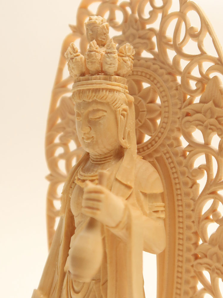 楽天市場】十一面観音 木彫り 仏像仕様：無垢 / 素材：桧（観音様,観音