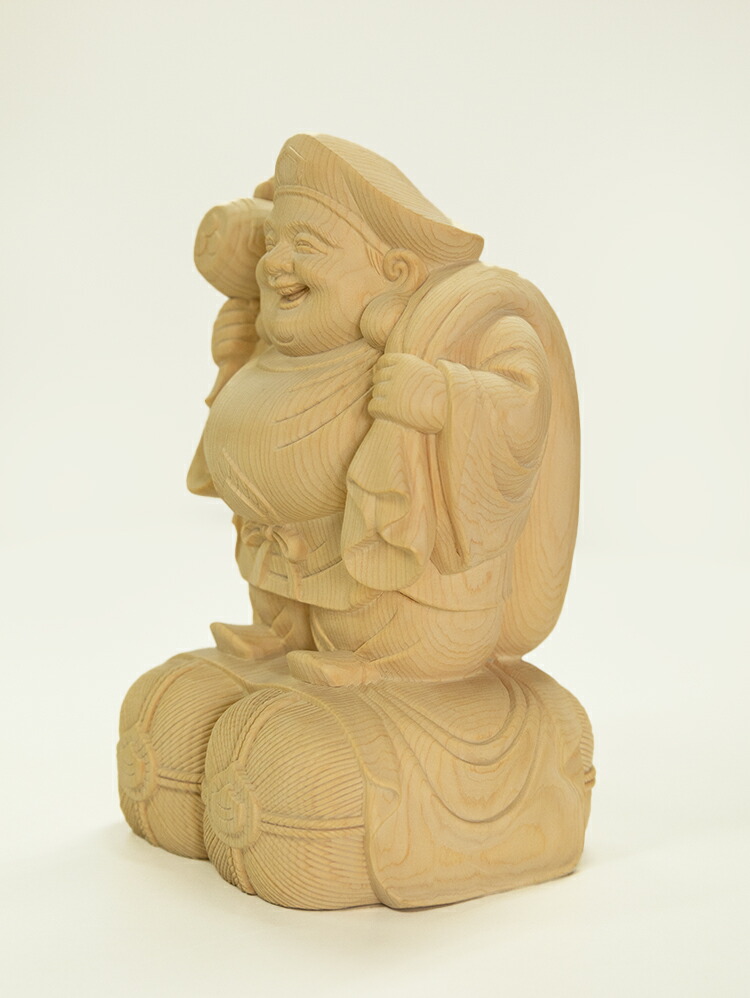 楽天市場】【総高20cm】大黒様 木彫り 置物 一刀彫 / 素材：桧（大黒天