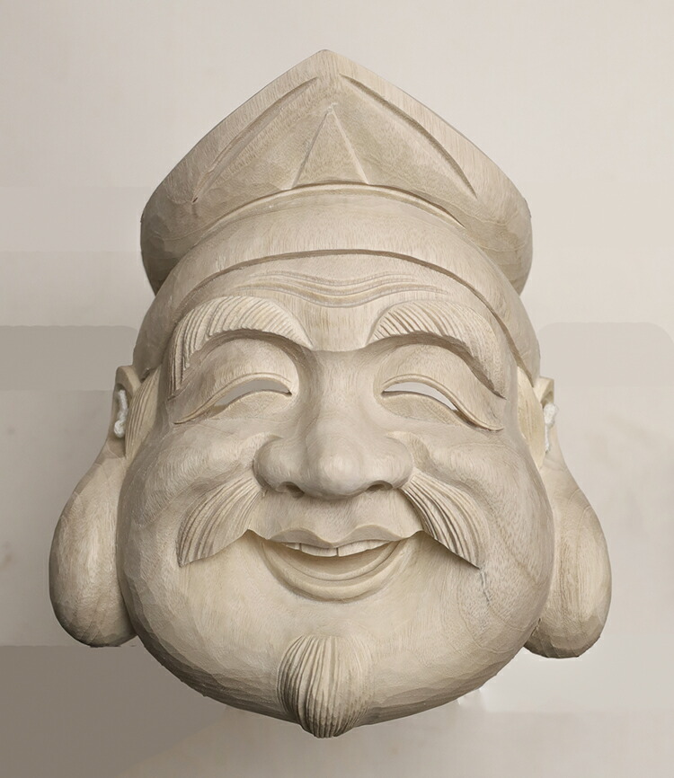 楽天市場】〜木彫り 恵比寿 お面〜一刀彫 / 素材：楠 : 津山銘木有馬店