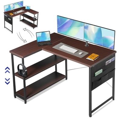 楽天市場】YeTom デスク l字デスク 机 pcデスク右棚左棚 幅107cm 勉強