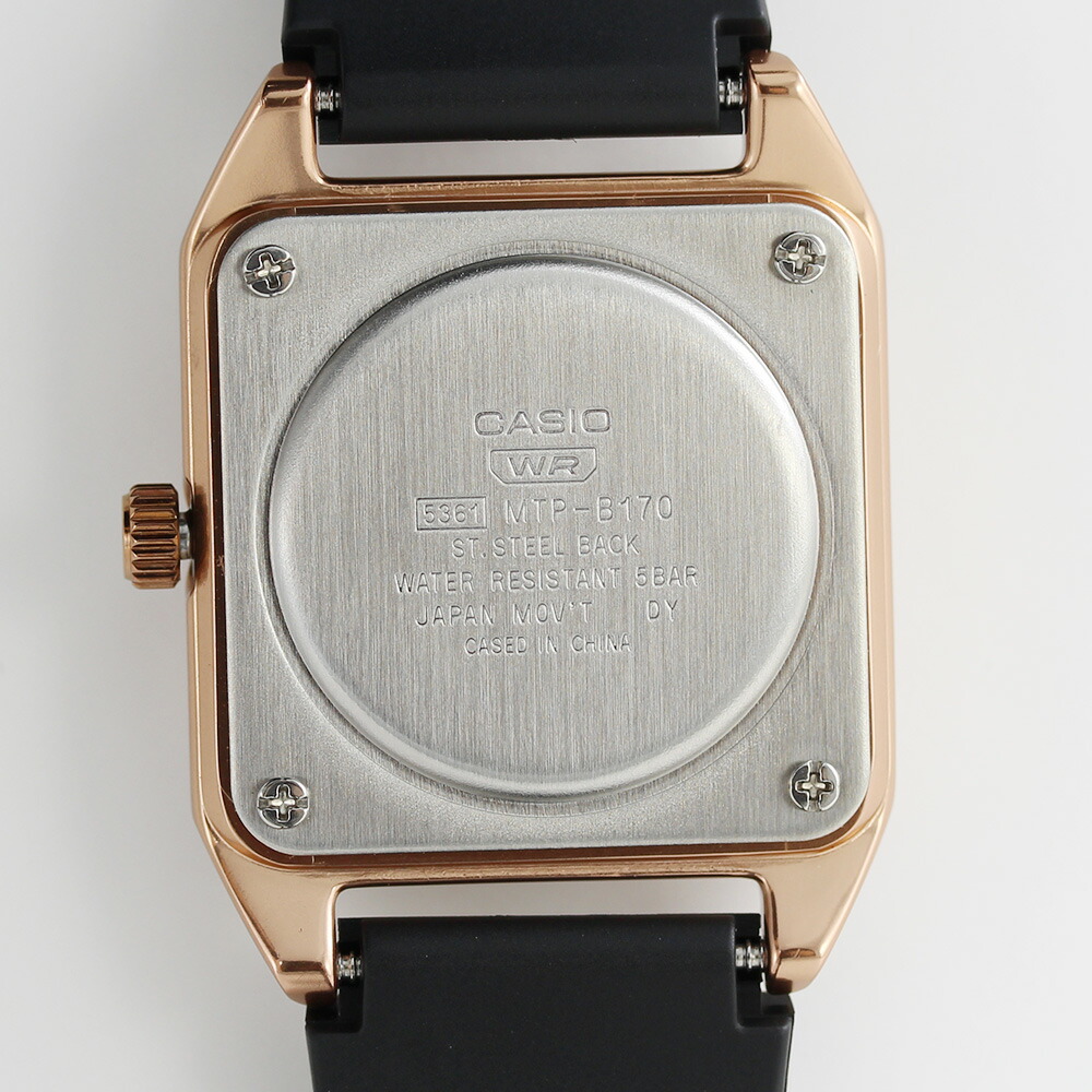 楽天市場】CASIO STANDARD MTP-B170-5E スクエア ピンク ブラック