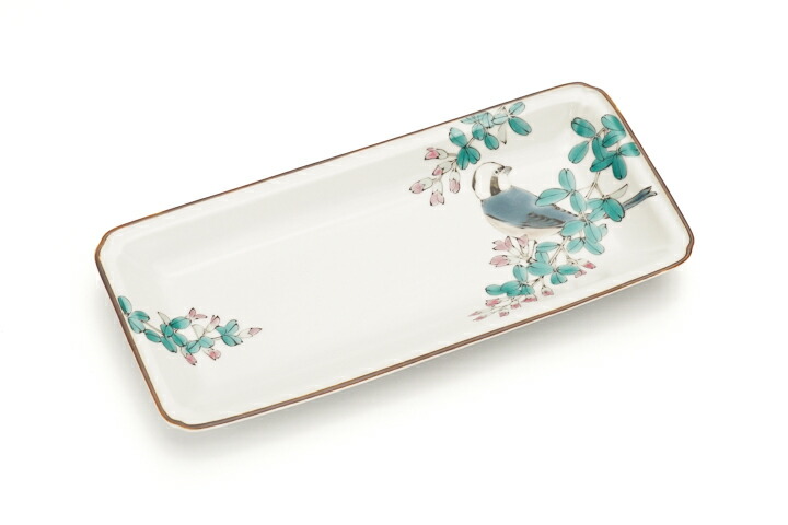 楽天市場】九谷焼 8号長皿 長角皿 草花鳥絵変わり 絵違い5枚セット