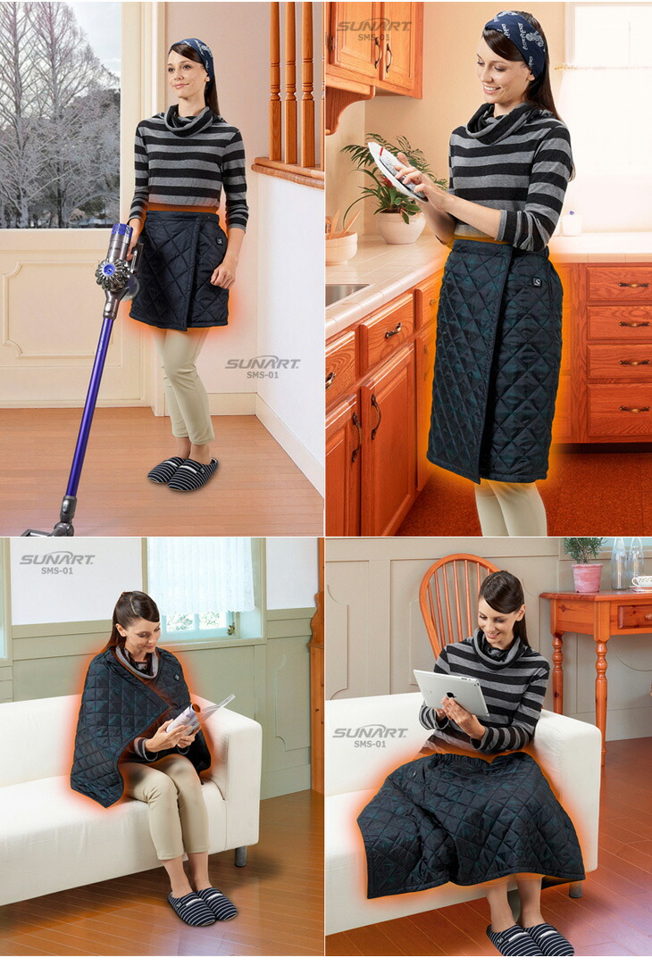 楽天市場】国内ブランドSUNART 充電式ヒーター内蔵3WAYあったか巻き