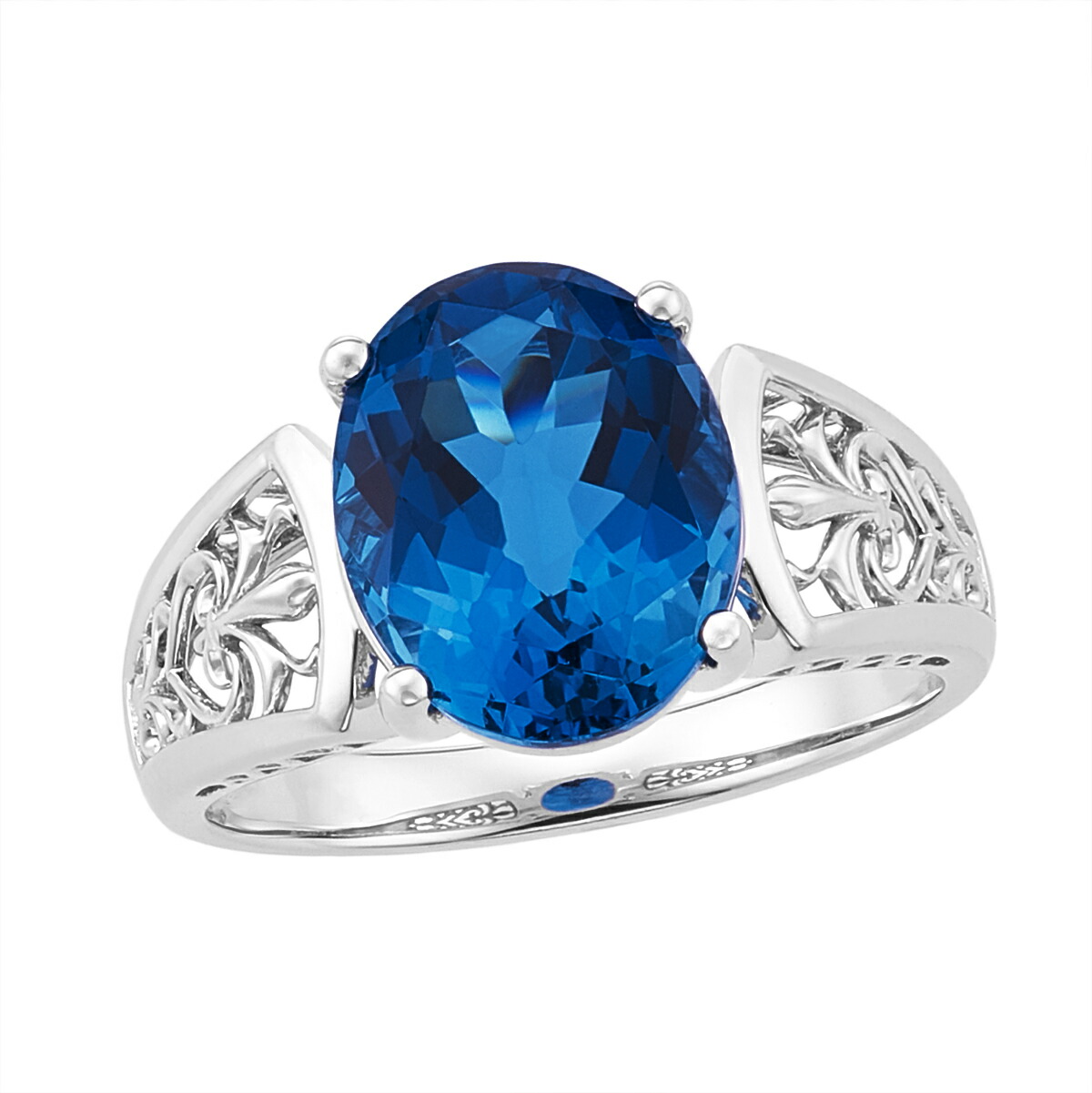 楽天市場】K10ホワイトゴールドロンドンブルートパーズリング