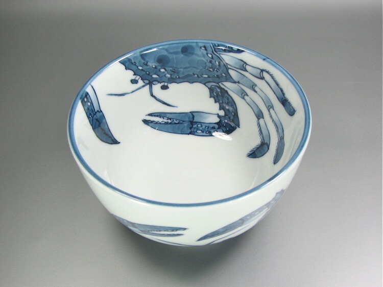 楽天市場】【有田焼】【源右衛門窯】 染付蟹絵飯碗 【源右衛門】【古