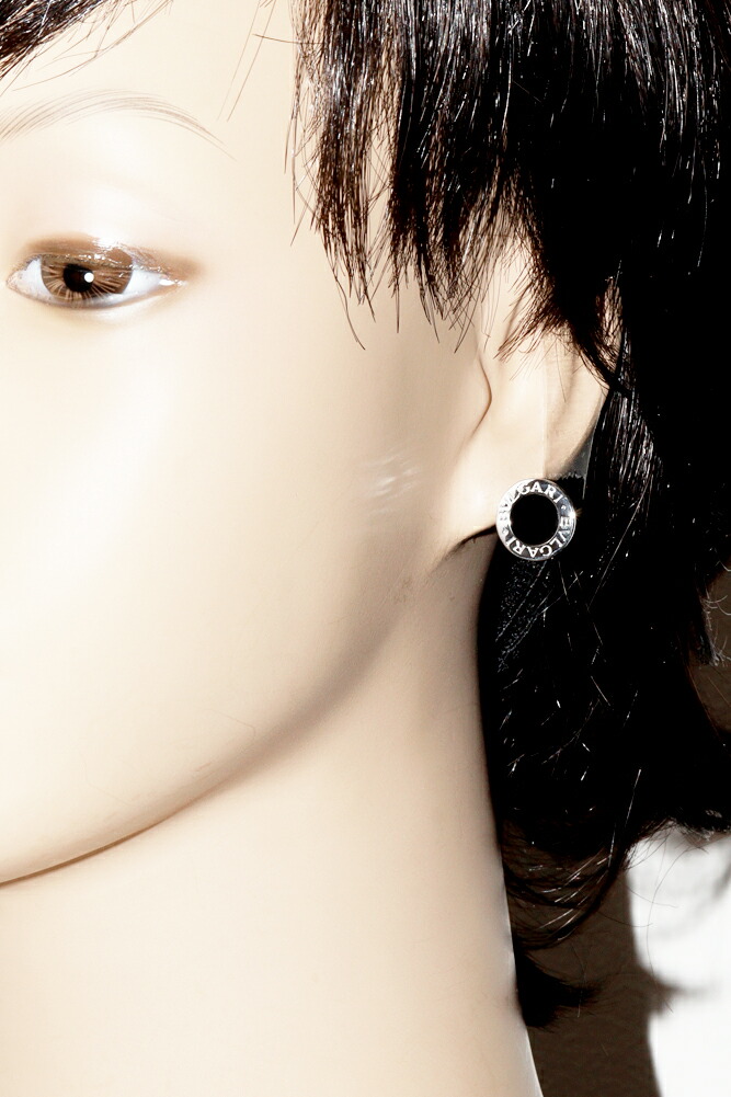 楽天市場】ブルガリ ピアス K18WG オニキス2P ブルガリブルガリピアス