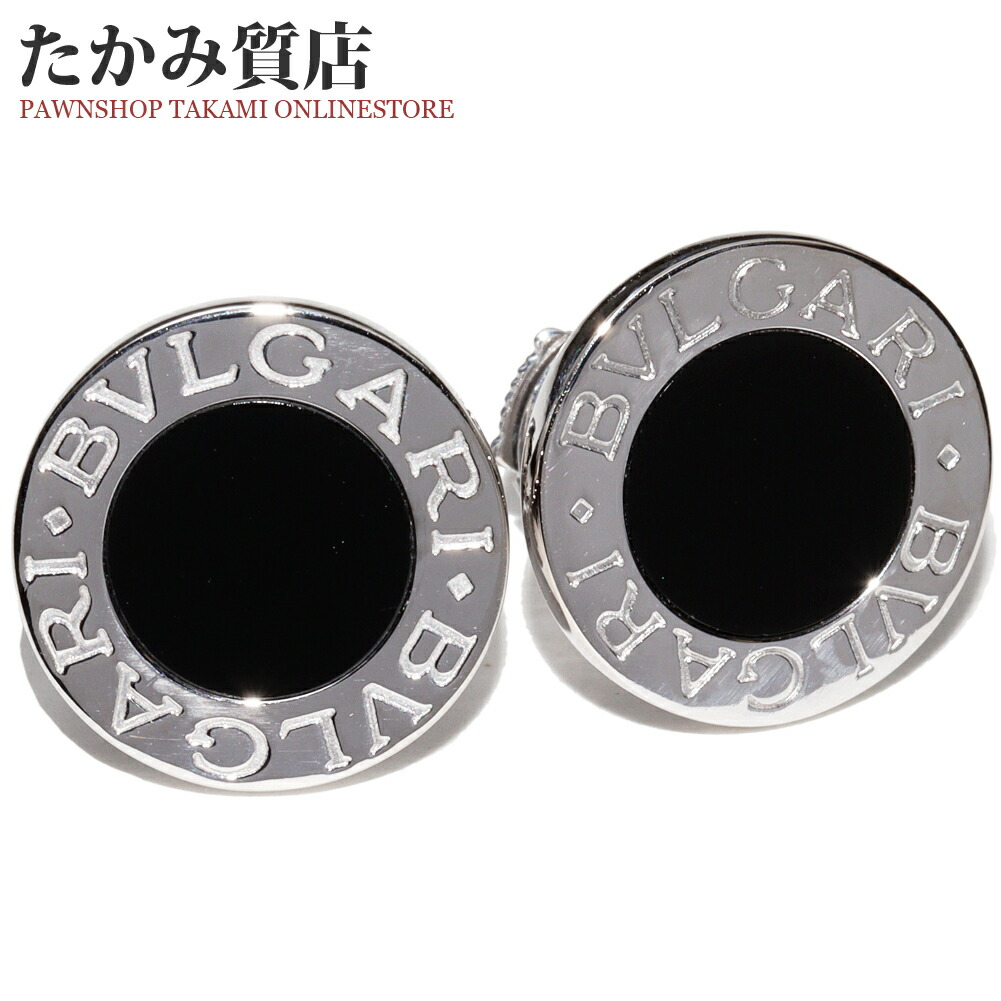 楽天市場】ブルガリ ピアス K18WG オニキス2P ブルガリブルガリピアス