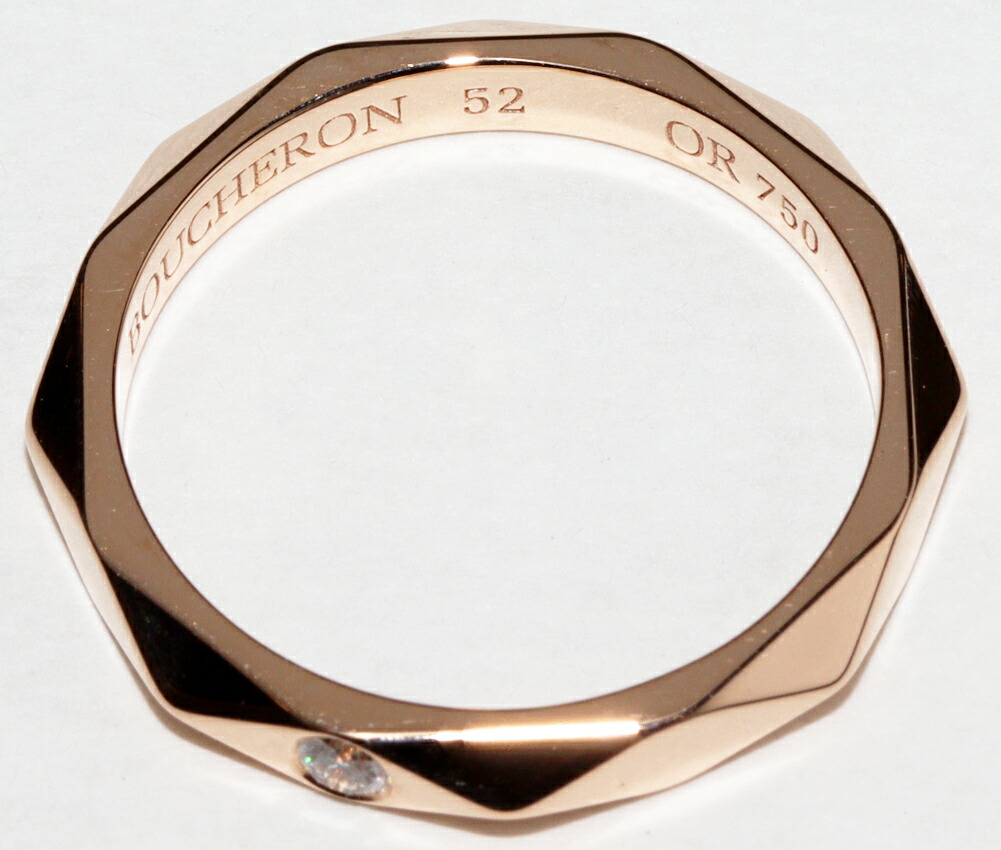 楽天市場】ブシュロン 指輪 K18PG ダイヤ1P ファセットリング