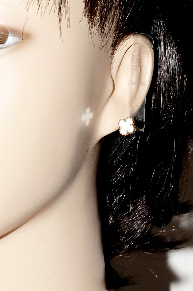 楽天市場】ヴァンクリーフ＆アーペル ピアス K18YG マザーオブパール2P