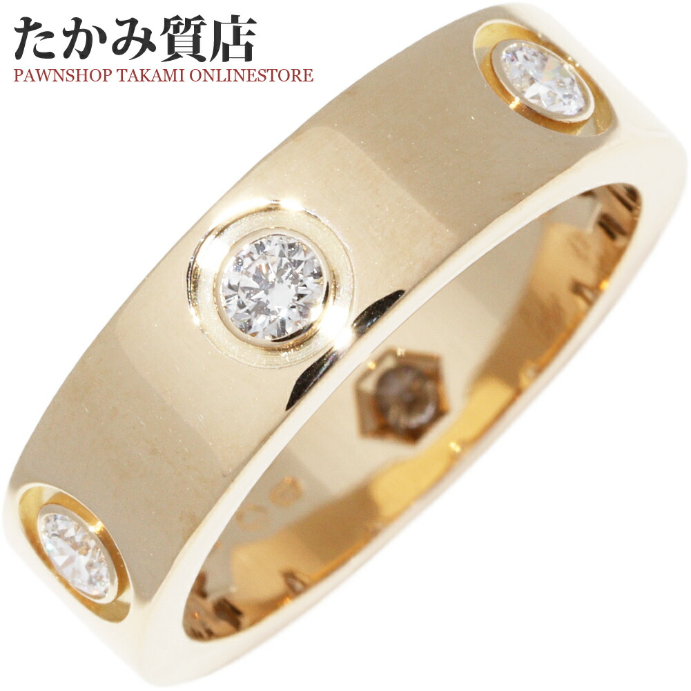 楽天市場】カルティエ 指輪 K18YG ダイヤ6P ラブリング フルダイヤ
