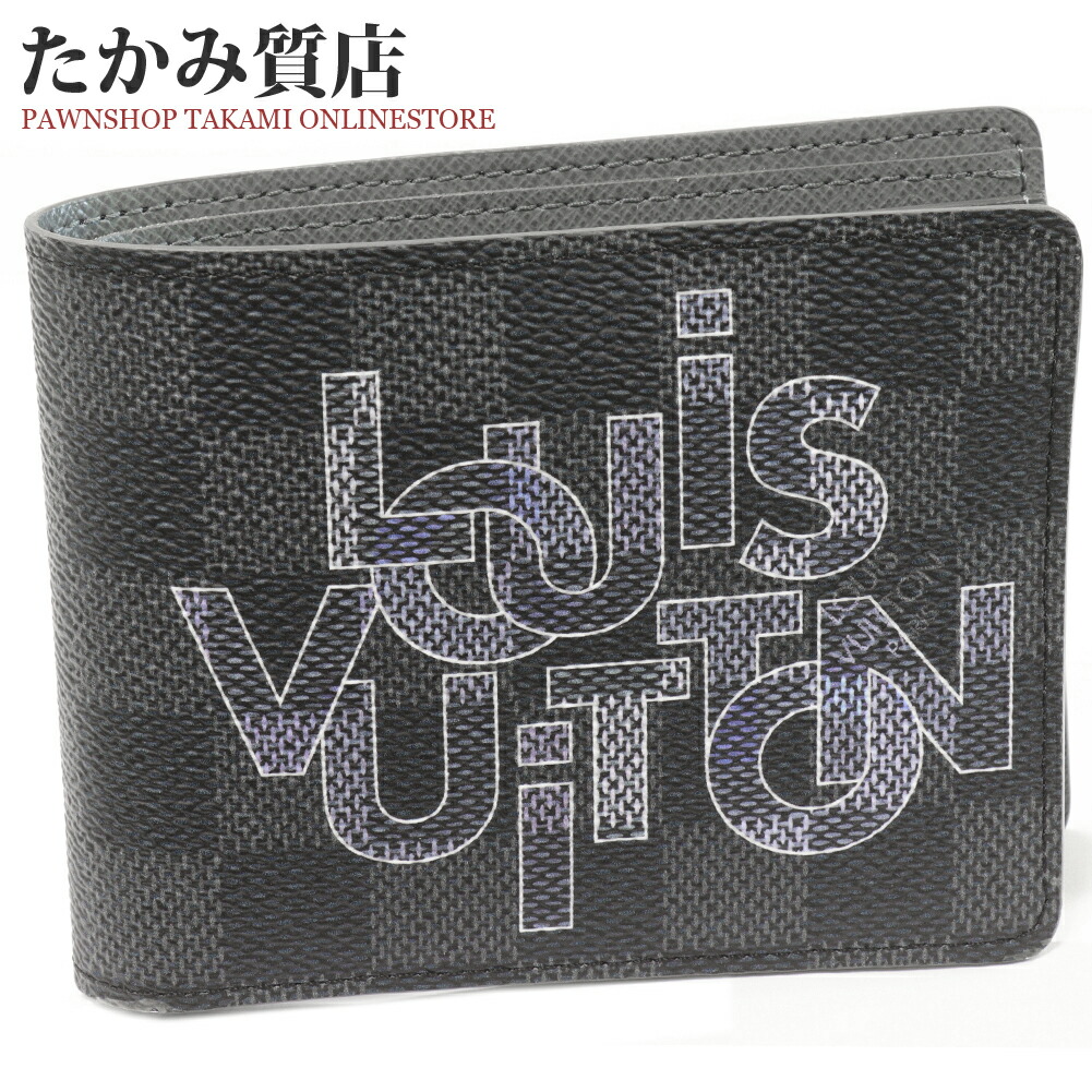楽天市場】ルイヴィトン 二つ折り札入れ(小銭入れなし) ダミエグラ