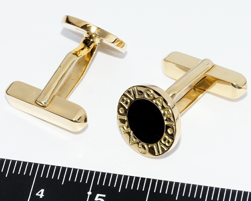 楽天市場】ブルガリ カフス カフリンクス K18YG オニキス2P ブルガリ
