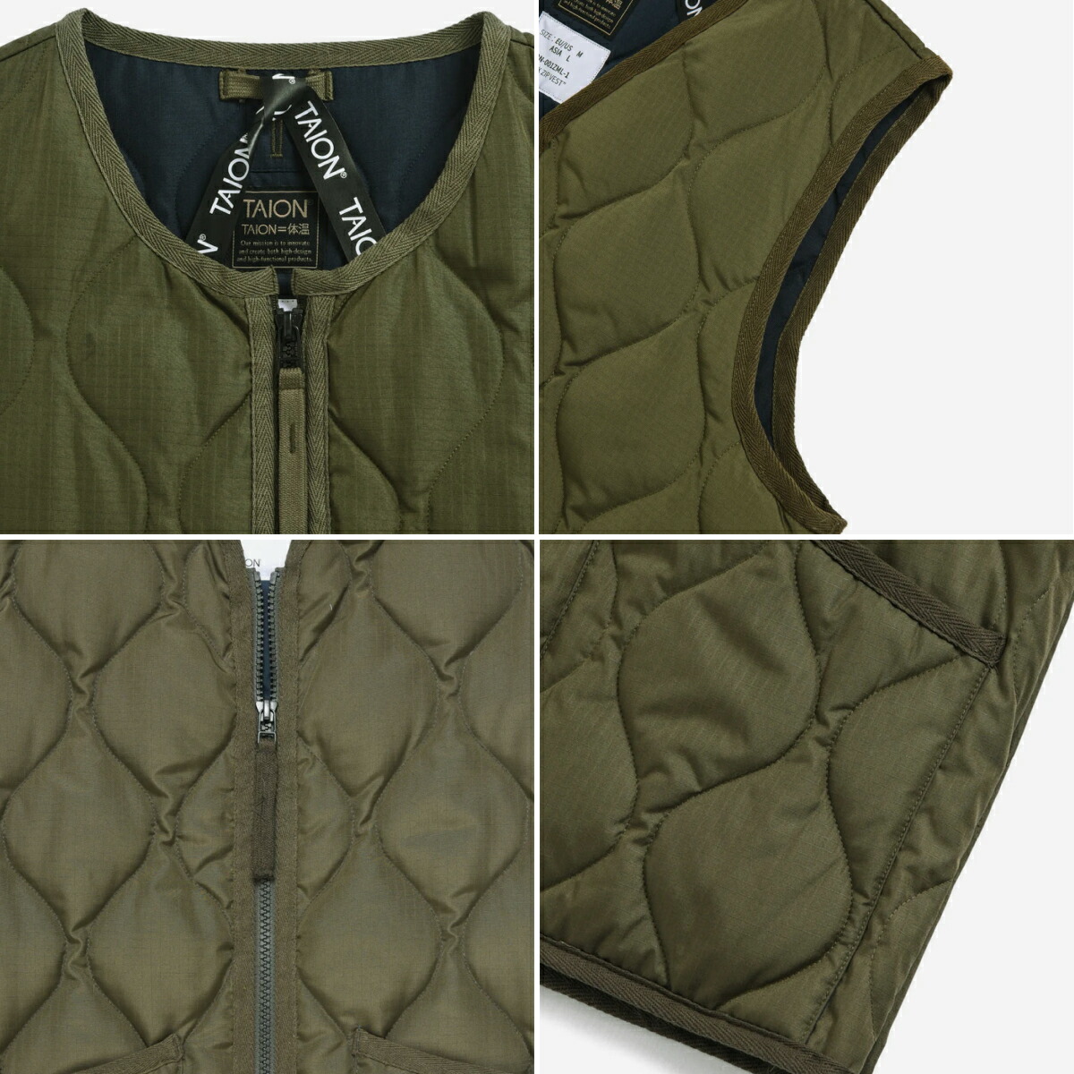 楽天市場】【公式】TAION (タイオン) ミリタリー クルーネックWジップ