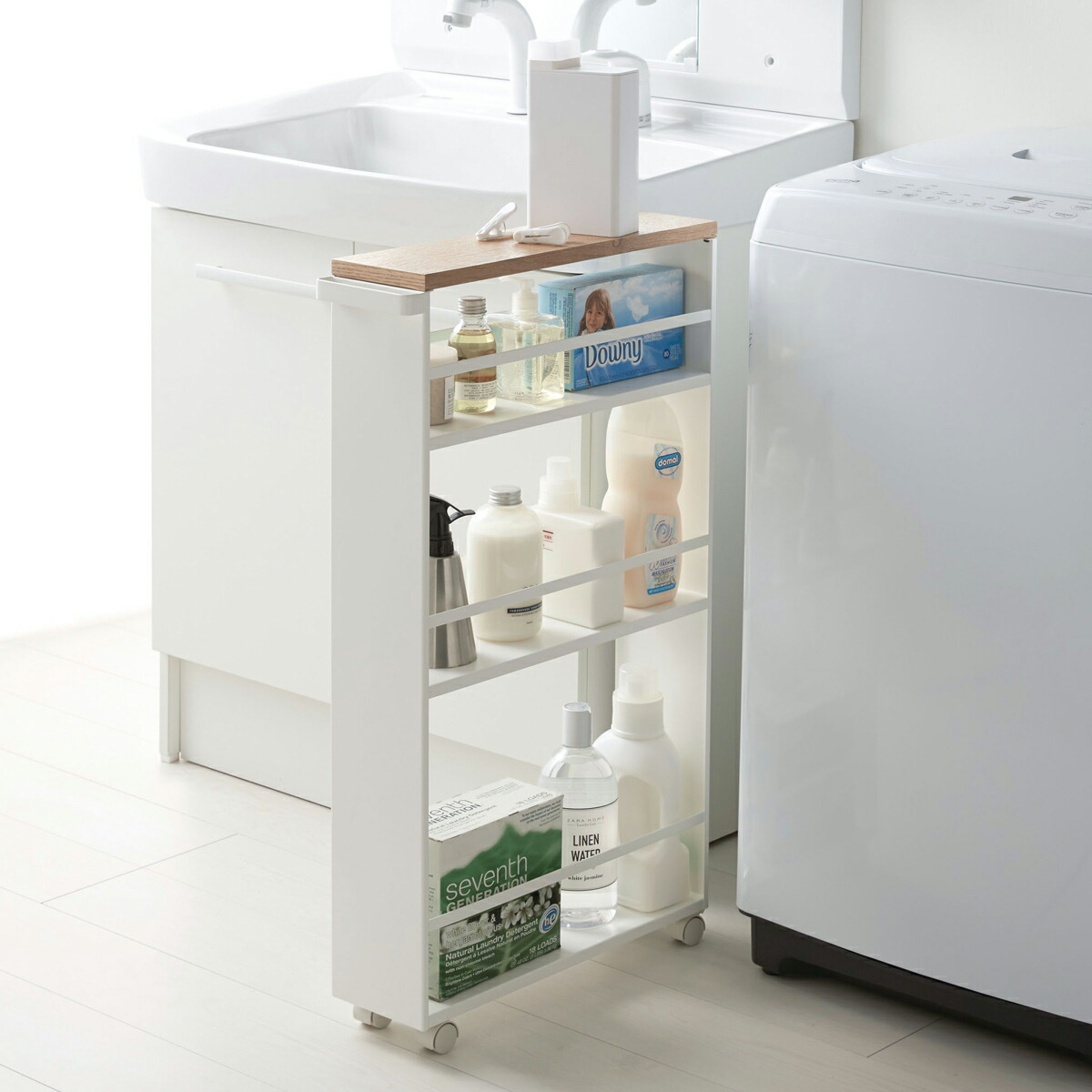 楽天市場】[ ハンドル付き スリムワゴン タワー ] 山崎実業 tower