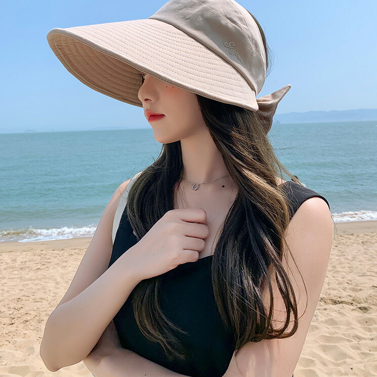 超美品アキオヒラタサンバイザーLサイズリボン付(取り外し可能)