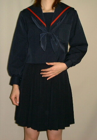 楽天市場】W20紺セーラー服衿赤1本ライン : セーラー服ネット通販