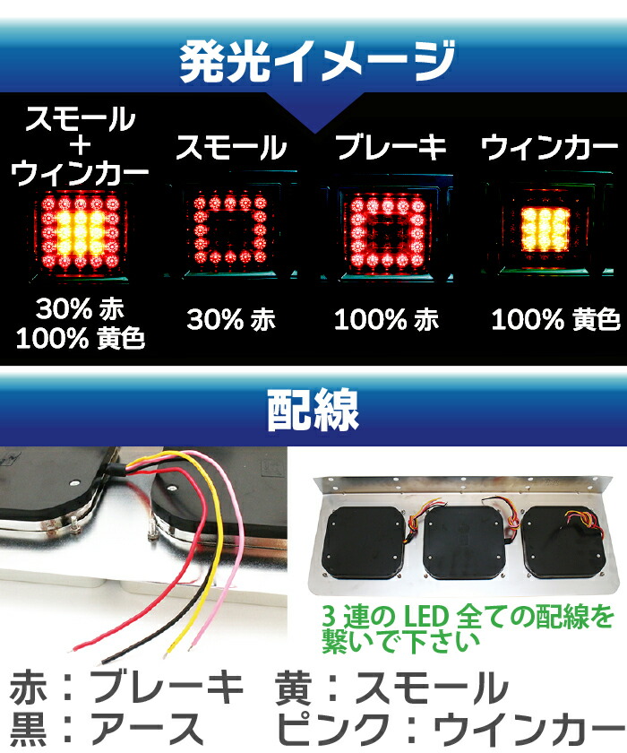 楽天市場】【10%OFF】 角型3連テールランプ トラック ダンプ