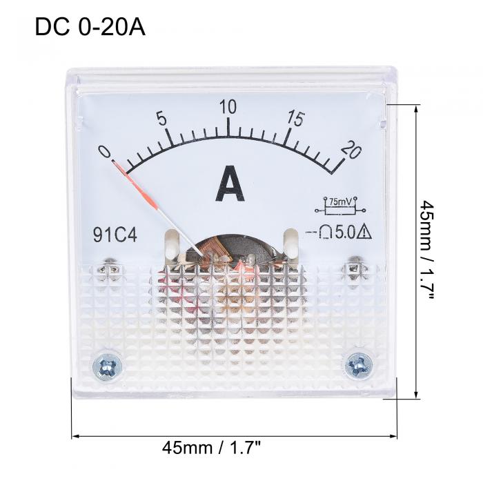 楽天市場】uxcell アナログ電流パネルメーター DC 0-20A 91C4 75mV