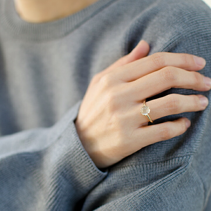 楽天市場】リング ムーンストーン カボション ゴールド K10 プラチナ