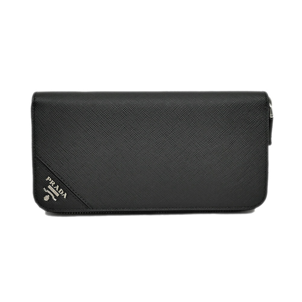 楽天市場】プラダ ラウンドファスナー サフィアーノ ブラックの通販