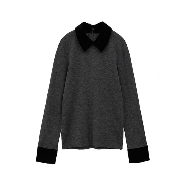 楽天市場】クラネ CLANE ベロア カラー ニット トップス VELOR COLLAR