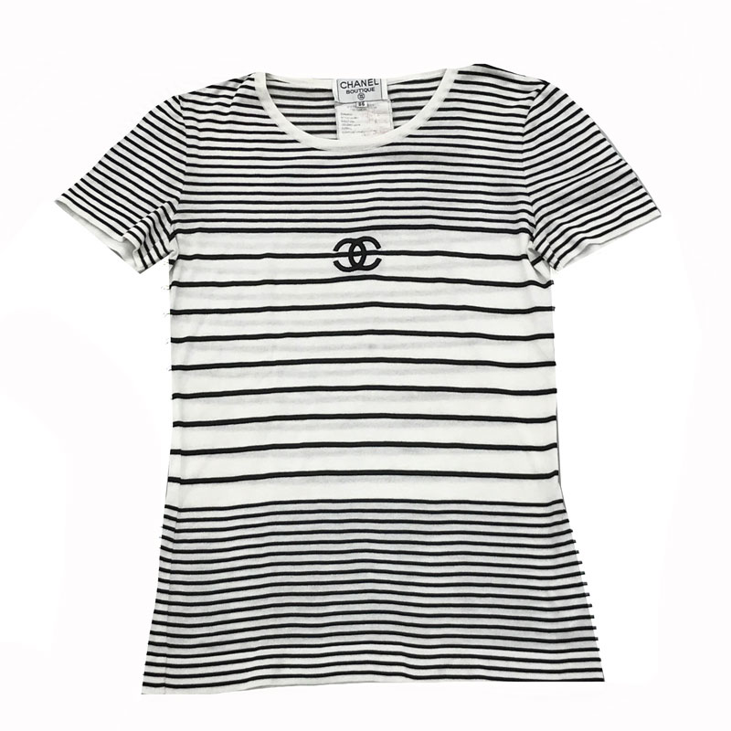 楽天市場】美品 シャネル CHANEL ココマーク ボーダー 半袖Tシャツ