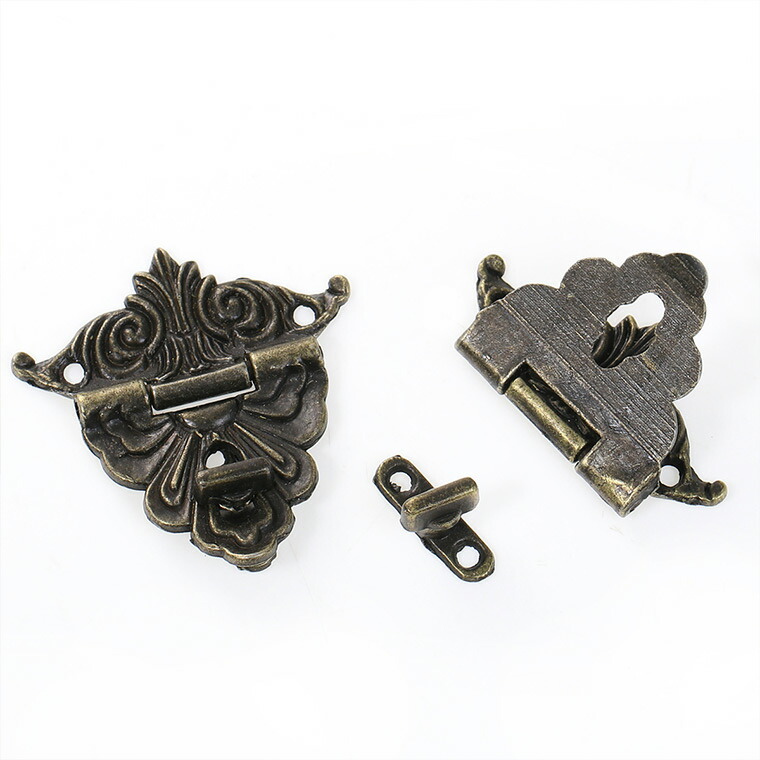 楽天市場】留め具 ケースロック アンティーク風 H48×W45×D9mm 1個入